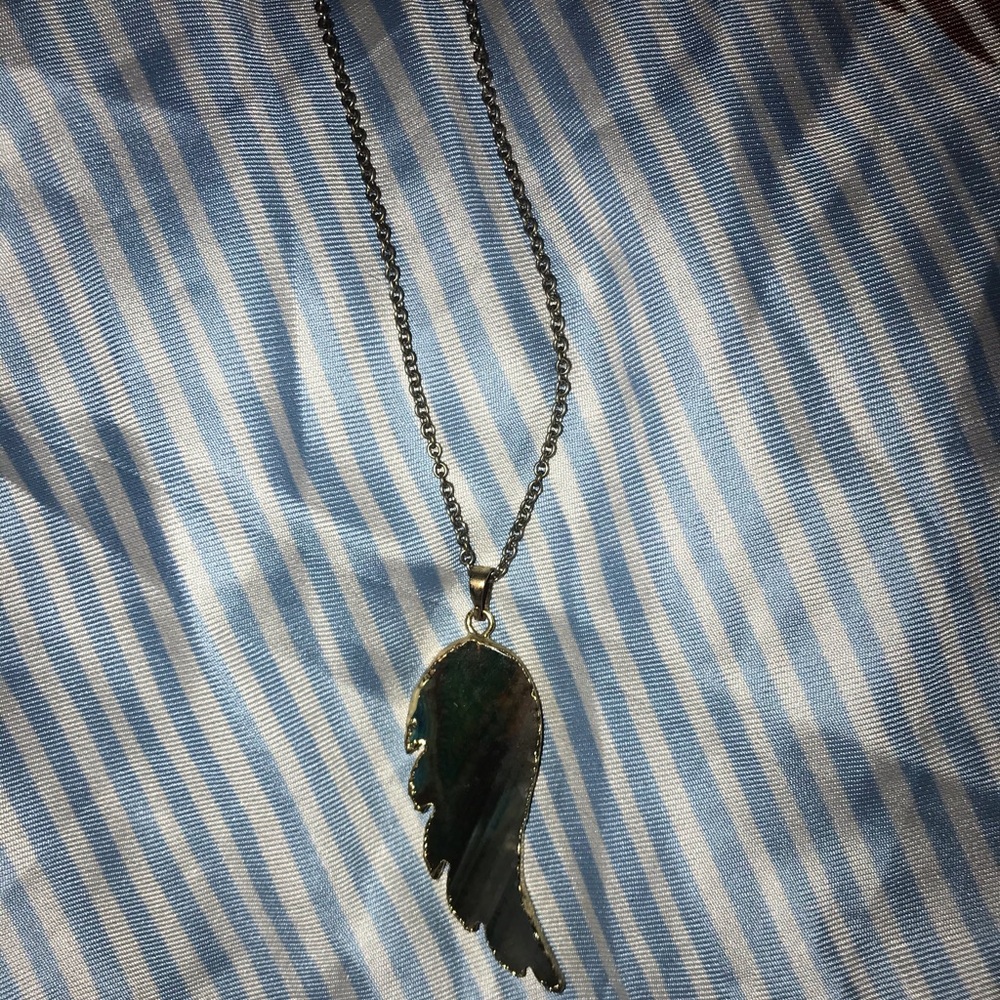 Stone Feather Necklace